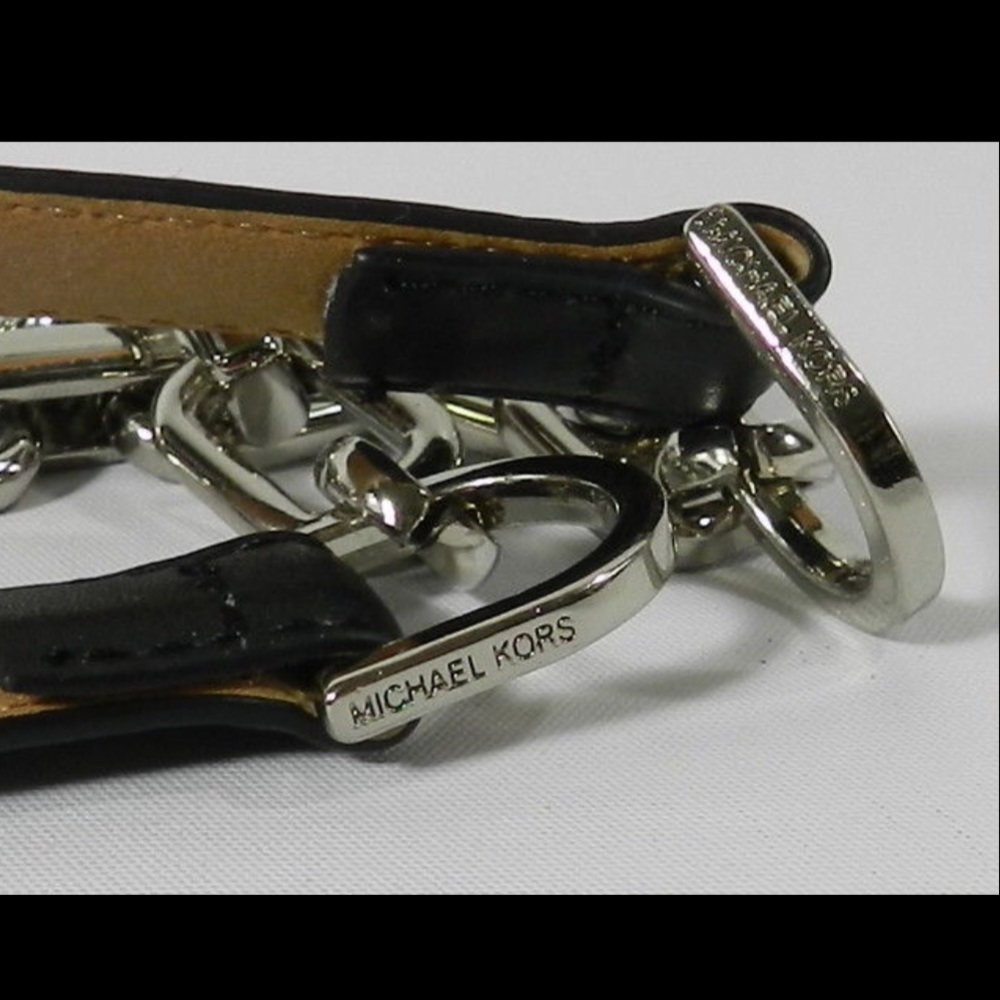 💥$550 MICHAEL KORS COLLECTION Leather Chain Link Belt - Picture 3 of 7